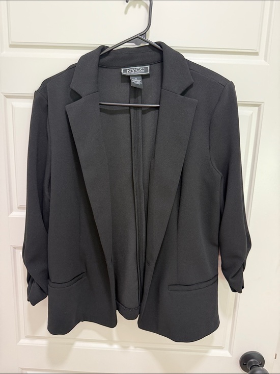 New York Clothing Co. Jackets & Blazers - NYCC Black Open-Front Longline Blazer